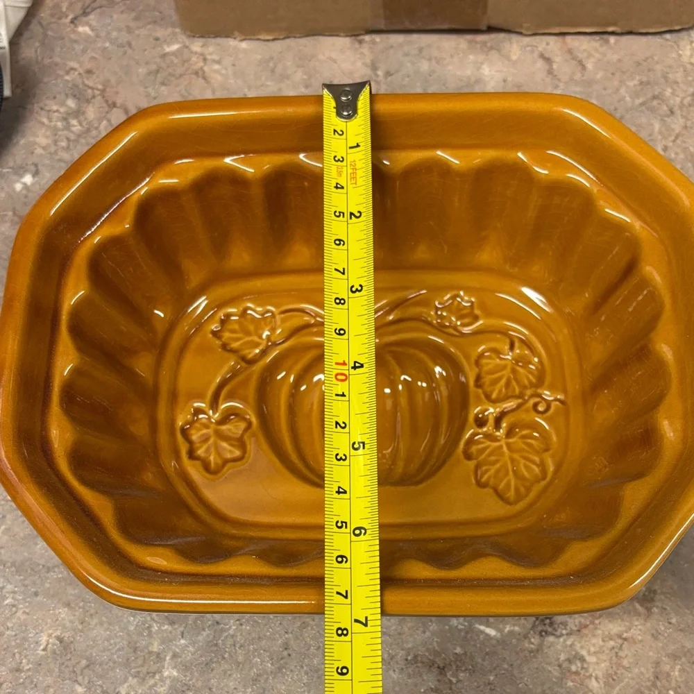 Crate&Barrel Pumpkin Ceramic Baking Dish - Orange